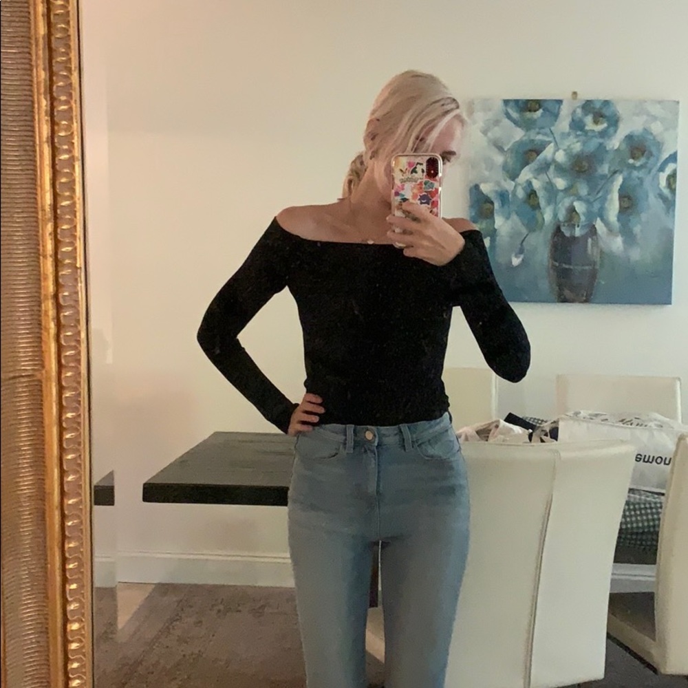 L’Agence Black Off-the-Shoulder Top